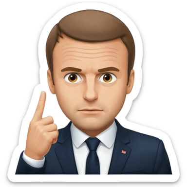 Emmanuel Macron qui fait un doigt d’honneur  sticker