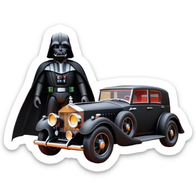    Hot wheels Darth Vader themed 1934 Rolls Royce scary Halloween monster rc car on  dark country road  sticker