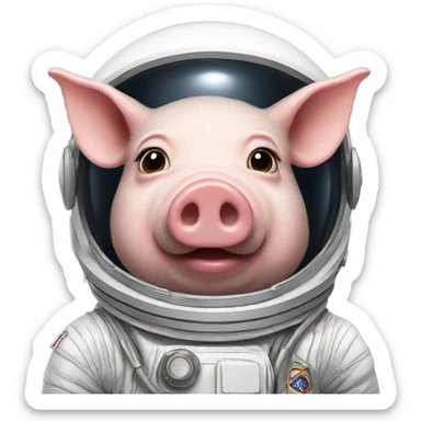Pig wearing an astronaut costume  sticker