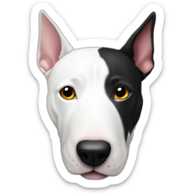 perro bull terrier color blanco con mancha negra en ojo derecho sticker