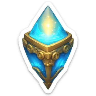 a glowing blue magical artifact sticker