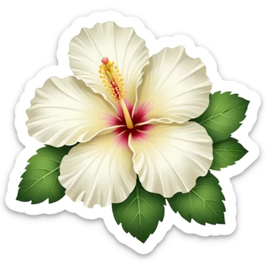 An white hibiscus sticker