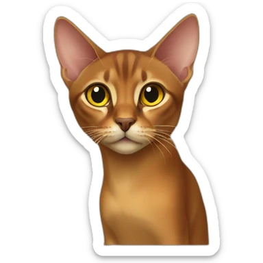 abyssinian-cat-with-red-collar-with-golden-rectangular-shaped-sensor sticker