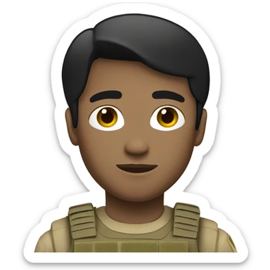 White guy short black hair special forces soldier sticker