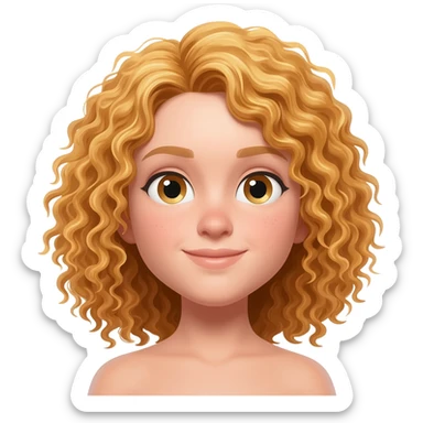 uma menina com cabelo cacheado loiro sticker