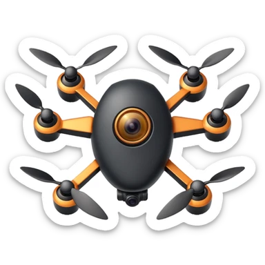 spy mini camera drone object icon, insect-like tiny drone, camera eye lens, small wings or micro rotors, stealth black design, 3D cartoon, mobile game icon style, centered, clean background, no text, no watermark
  sticker
