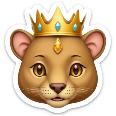 
Fossa animal wearing a crown winks sticker