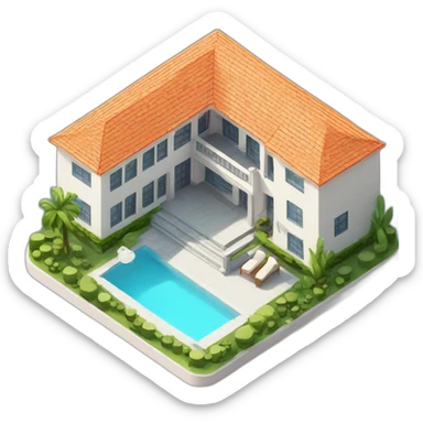 3d-isometric-Mansion-modern sticker