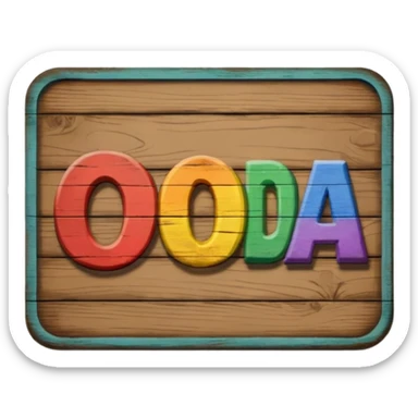 a wooden sign that says "Coda's Gay" sticker