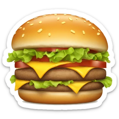 happy smiling burger sticker