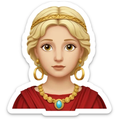 Ancient Roman woman with earrings and blonde hair sticker