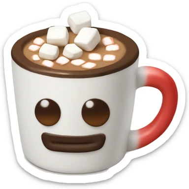 Christmas mug with hot chocolate and marshmallows on top sticker