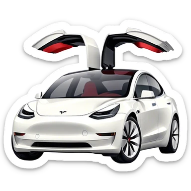 Tesla Model 3 - Tesla (Model Year: 2021) (Iconic colour: White) sticker