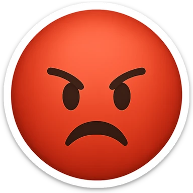 red emoji, matte finish, no background sticker