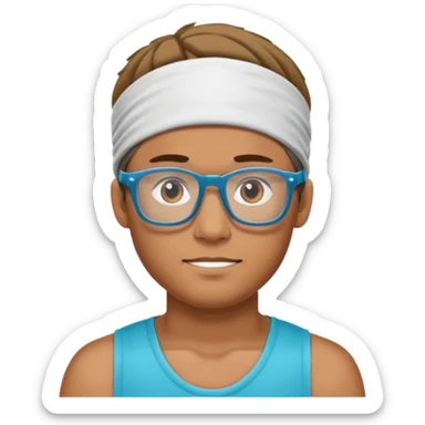 guy with headband and glassess athlete sticker