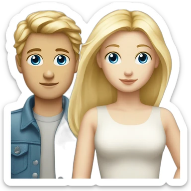 Blonde girl blue eyes and tall White boy  sticker