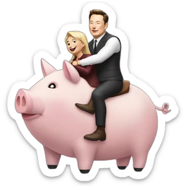 elon musk piggy ride someone sticker