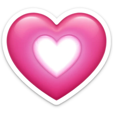 A glowing pink heart. Make it glow like crazy. Very bright and intense. More glow. Illuminated by a very bright light behind it sticker