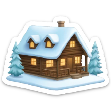 winter cabin sticker