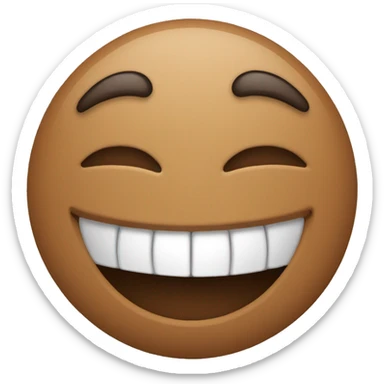 brown laughing hard emoji  sticker