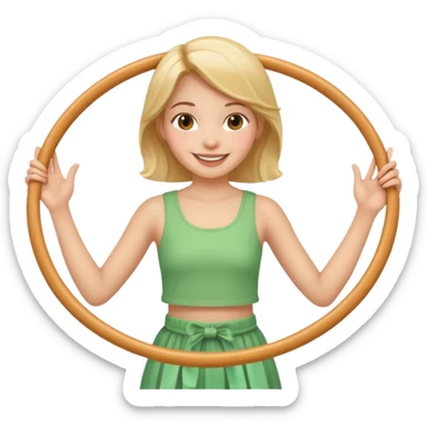 2 hula hoops with girl sticker