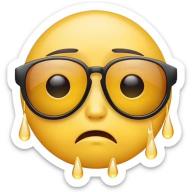crying emoji with sunglasses on sticker