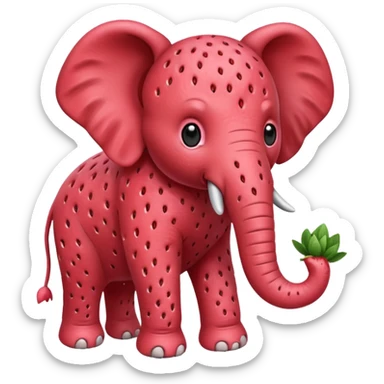 Strawberry éléphant sticker