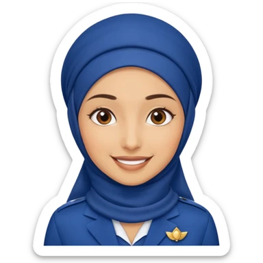 Hijabi flight attendant sticker