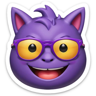 Gengar cute with sun glasses sticker