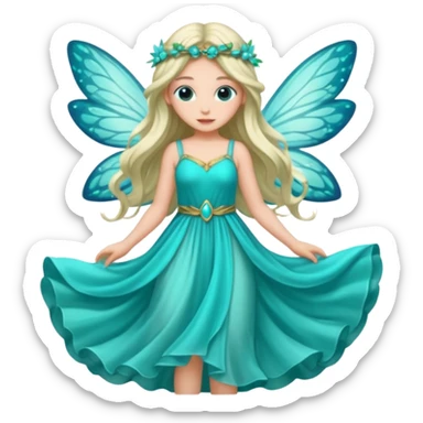 Turquoise fairy sticker