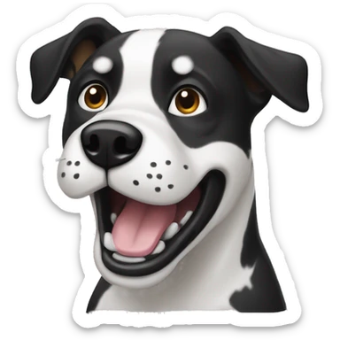 Black and white speckled dog snarl sticker