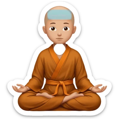 monk meditating in a peaceful way  sticker