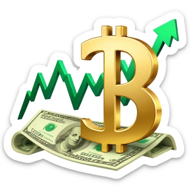 capitalism with dollar signs and stock market chart going up sticker