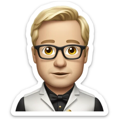 elton musk with classy, rich clothes sticker