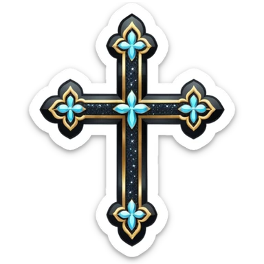 only Glitter black cross sticker