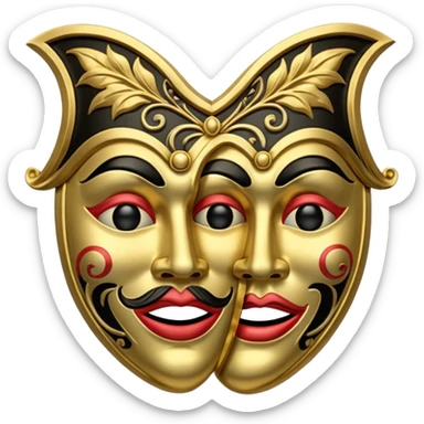 Tragedy and comedy mask sticker