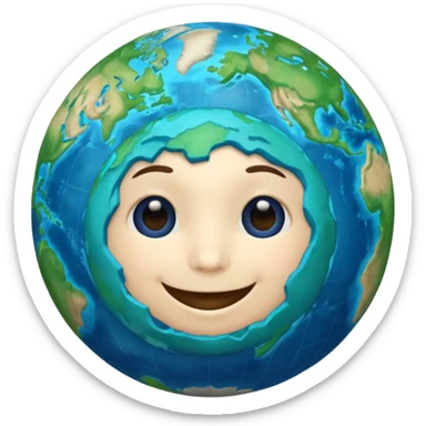 Make a image prompt of the earth with a face sticker