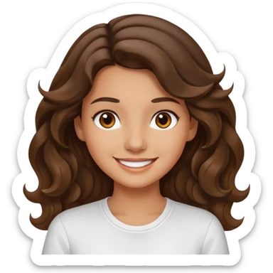 Brunette girl wavy nothing full body  sticker