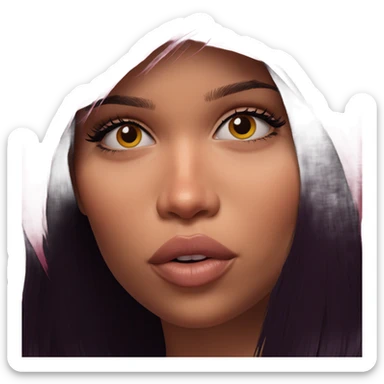 portrait of a girl with pink hair sticker