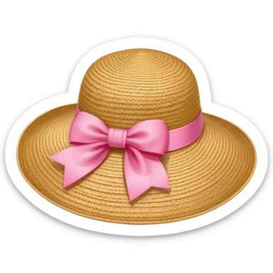 sun hat with a pink bow sticker