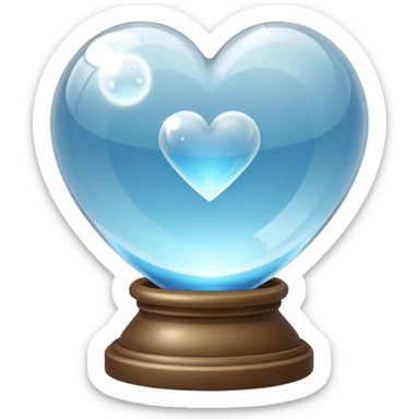 crystal ball themed white heart sticker