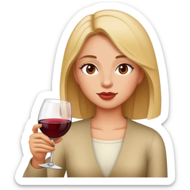 Girl drinking wine sticker