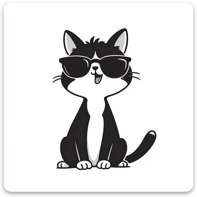 cat wearing oversized sunglasses making a goofy face sticker