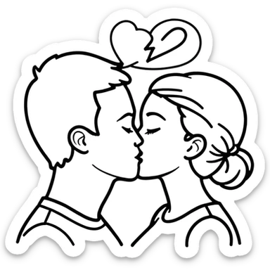 Black couple kissing  sticker