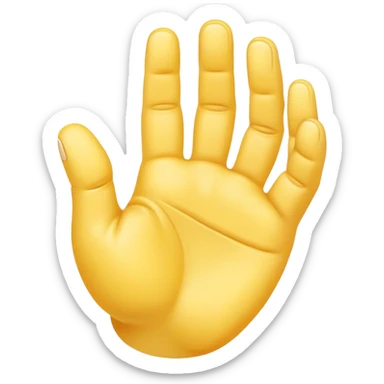 yellow hand with five fingers sticker