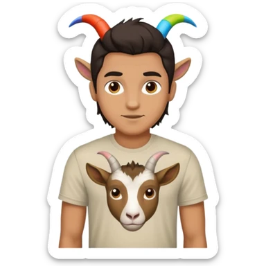 Heartless redneck man dark way hair & goat tee sticker