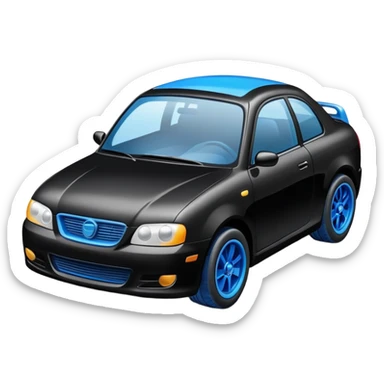 Black car with blue shoes  sticker