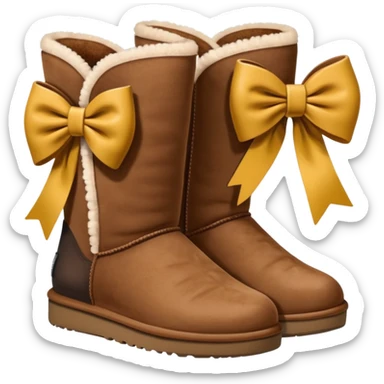 ugg boots that are ankle hight with a cheat bow on the back sticker