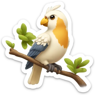 Almendra y un pájaro cuco sticker