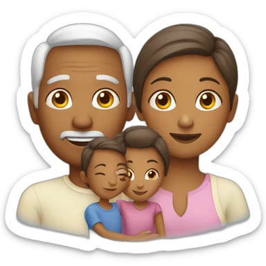 Grandparents and children sticker